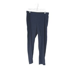 J. Jill Linen Stretch Pants Blue Pull On Straight Leg Langelook Large Tall